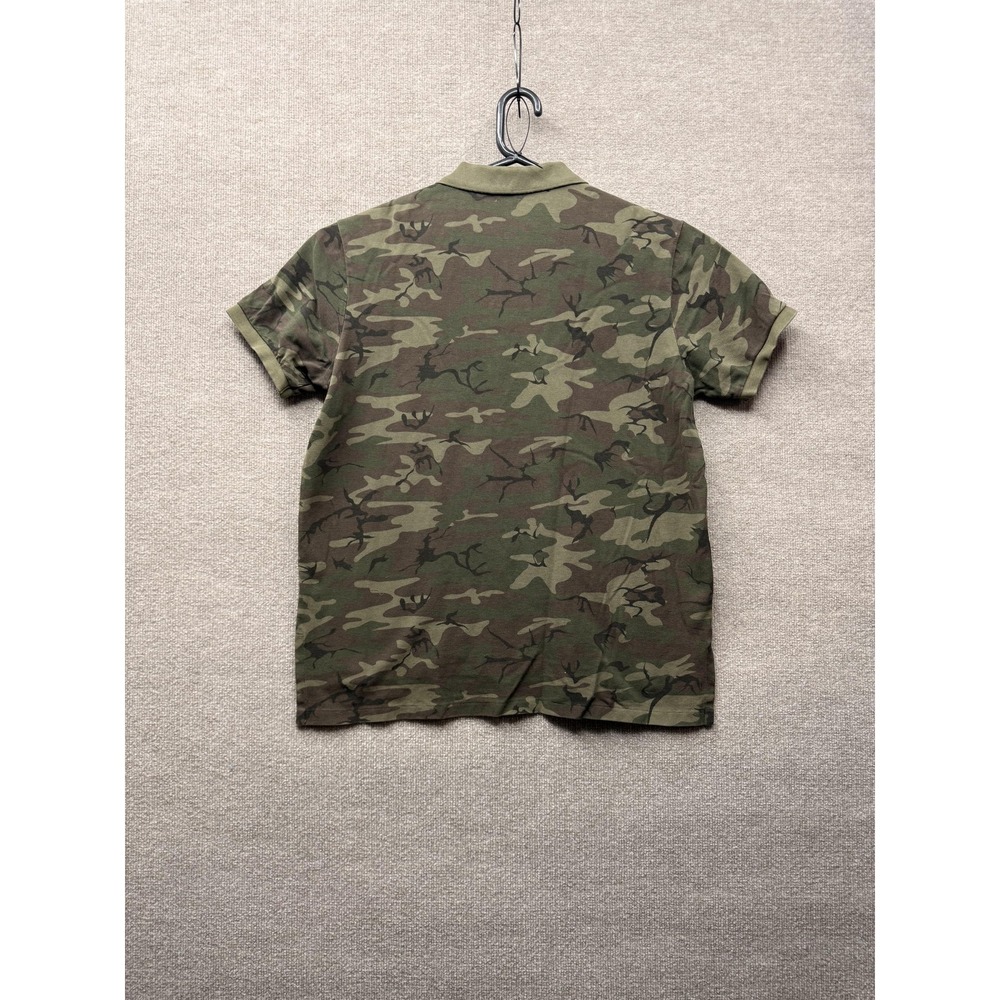 Polo Ralph Lauren Polo Shirt Mens XL Green Camo Custom Fit Flag Pony Embroidered - Picture 2 of 7